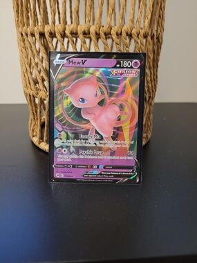 Mew V Pokémon Trading Card - Pink Holographic Fusion Strike